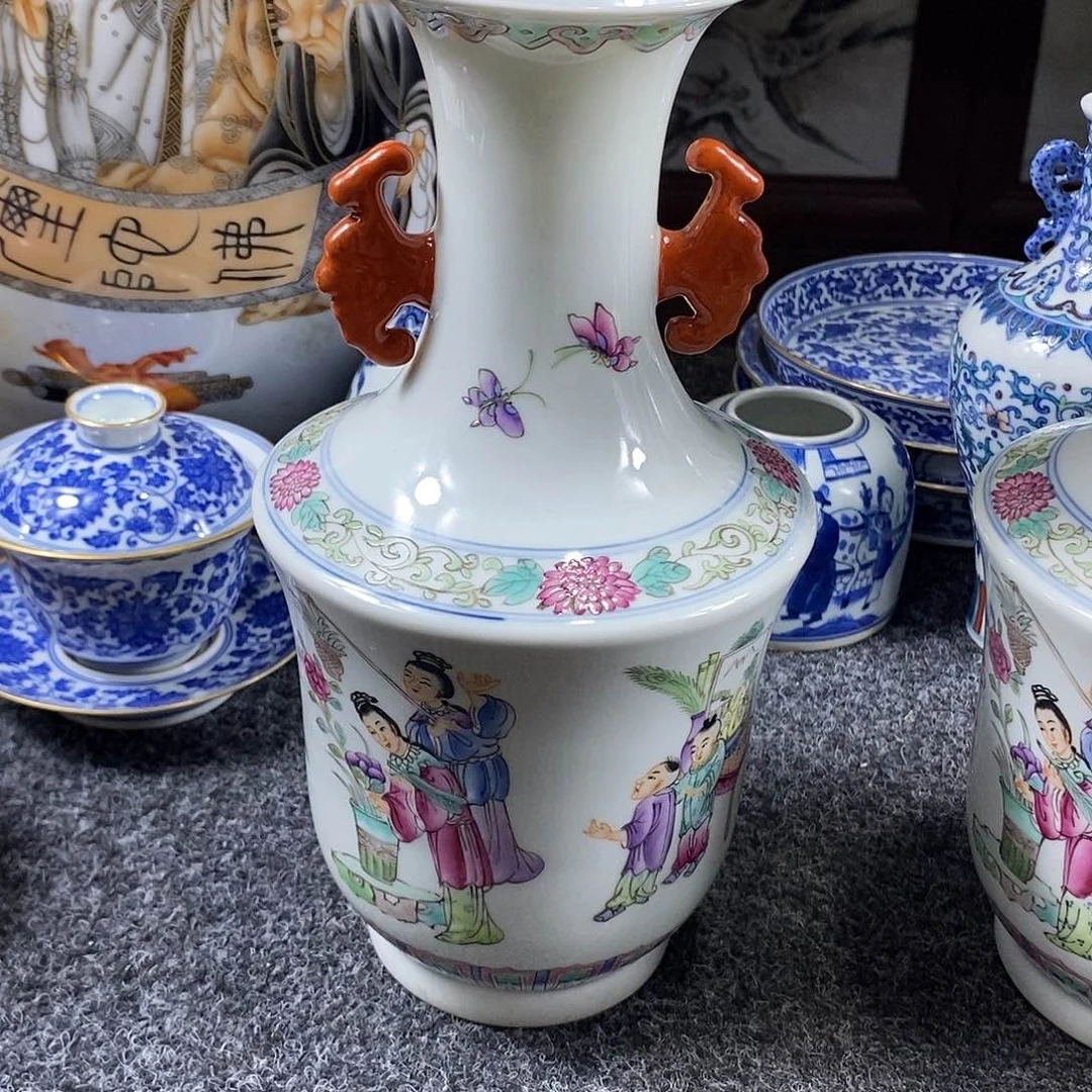 手工手绘陶瓷摆件工艺品如**祥