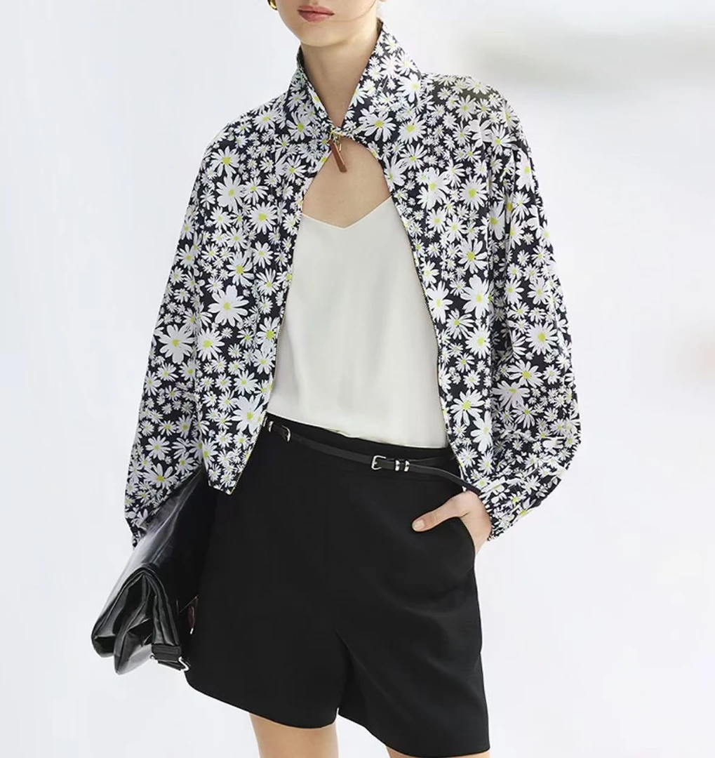 L006【防晒凉感】朗家立领蝙蝠袖时尚气质防晒外套2025年夏季新款