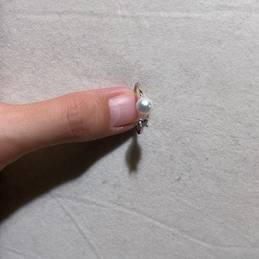 淡水珍珠银S925镶嵌戒指