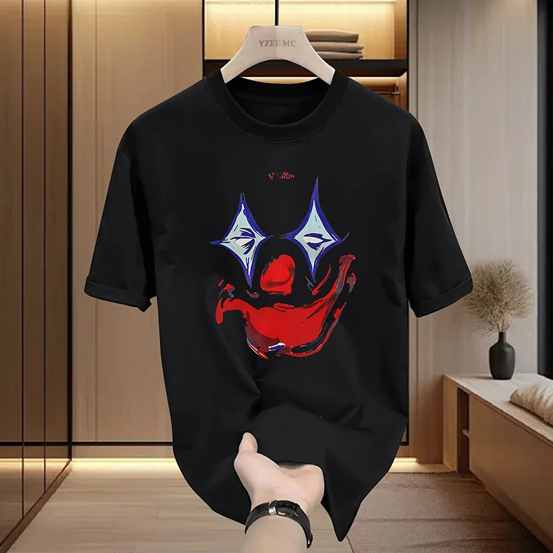 【轻奢男装34-恶魔小丑】T2044夏季新款设计感宽松潮流短袖男t恤