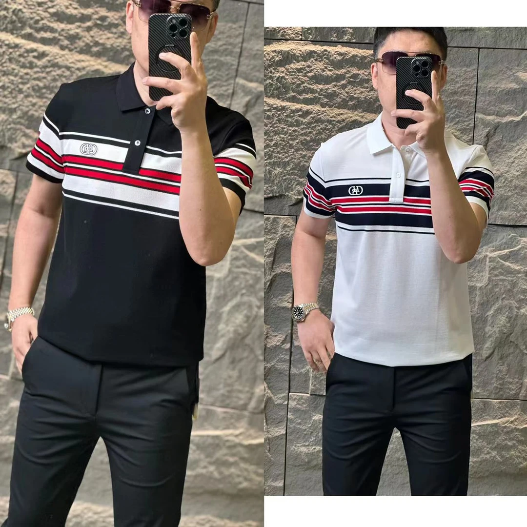 863【公元·名品】轻奢欧货男士25夏 | 时尚彩条撞色匹马棉polo衫T恤