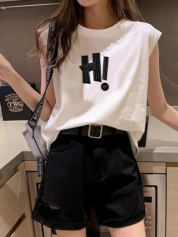 女生无袖t恤洋气时髦减龄韩版宽松背心女时尚2025夏内搭外穿上衣