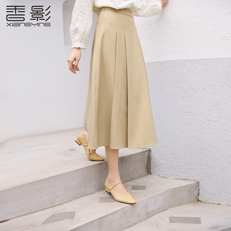 【小余专属】R85A367半身裙香影西装百褶半身裙女秋季新款经典A