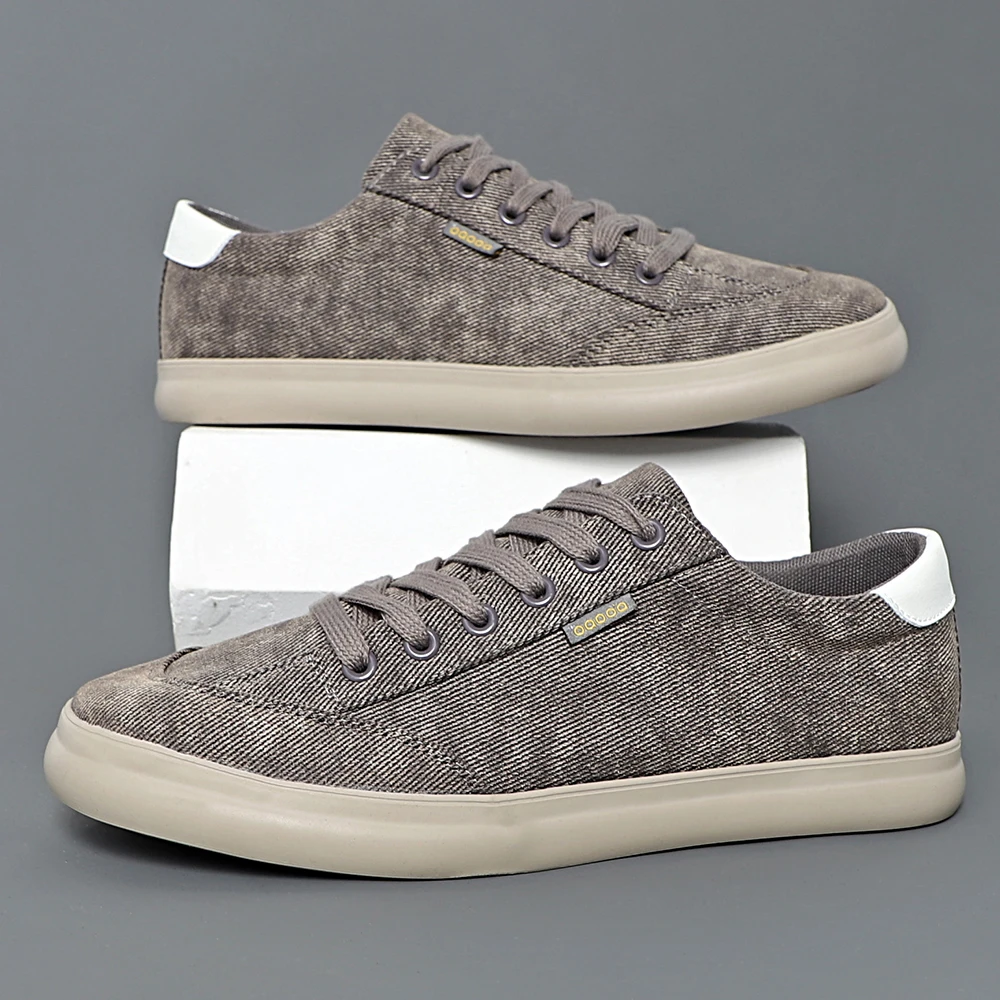 2025春季新款复古做旧帆布鞋男士透气休闲鞋系带潮鞋低帮鞋*25016