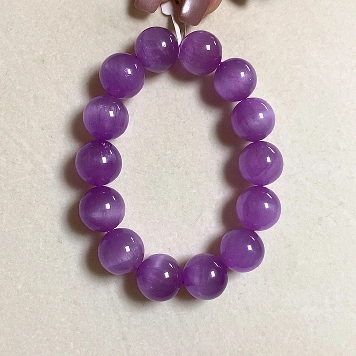 未镶嵌紫锂辉高冰收藏级顶配手串14+锂辉石