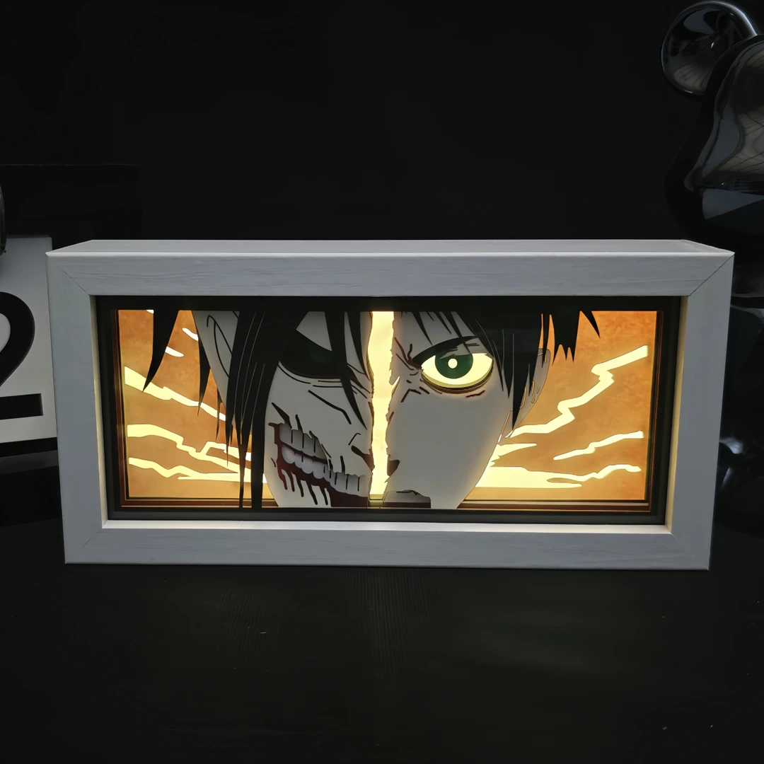 进击的巨人动漫艾伦三笠利威尔纸雕灯卧室床头灯桌面发光装饰摆件