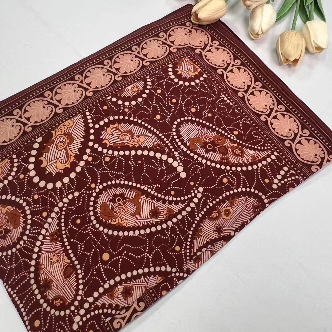 110薯莨 6D双乔纱巾-艳丽腰果 106cm丝巾