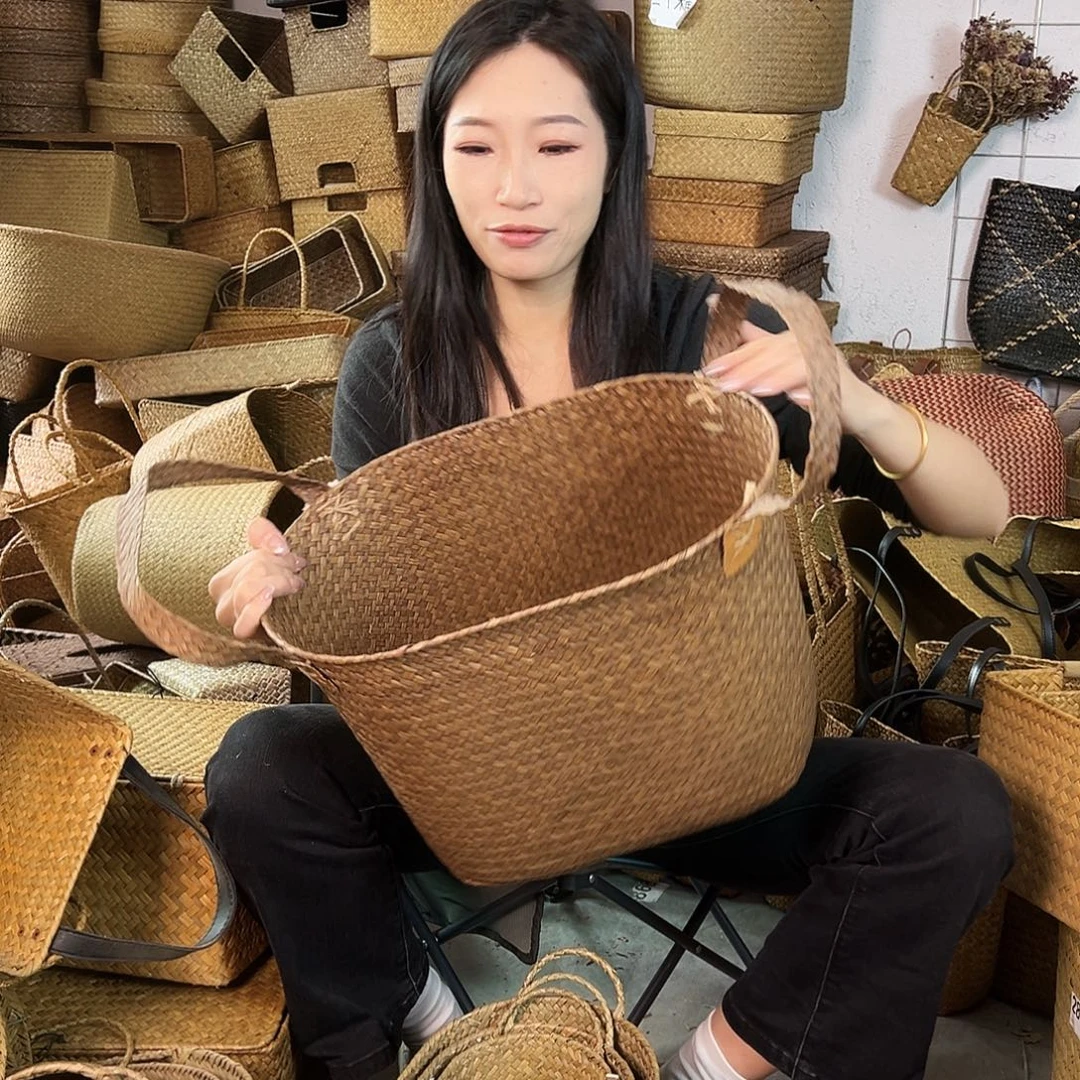 编织带草编包/草编收纳盒微瑕疵