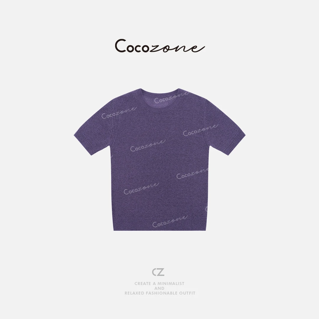 COCO ZONE 刘一一【莱赛尔绵羊毛混纺】圆领透气毛织上衣CD2A1390