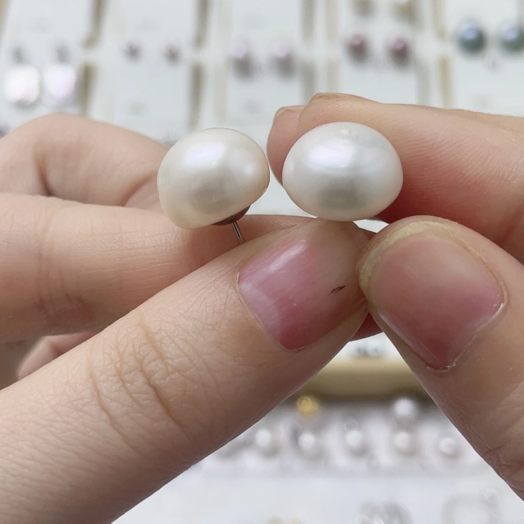 七***月银S925镶嵌淡水珍珠耳饰