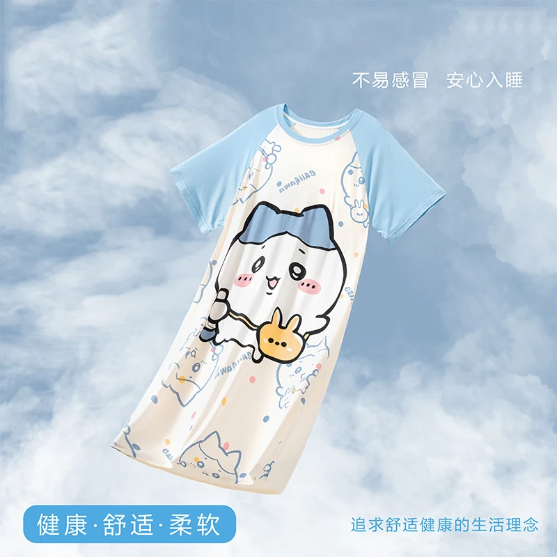 公主风女童睡裙2025新款夏季亲子薄款儿童睡衣女孩短袖大童家居服