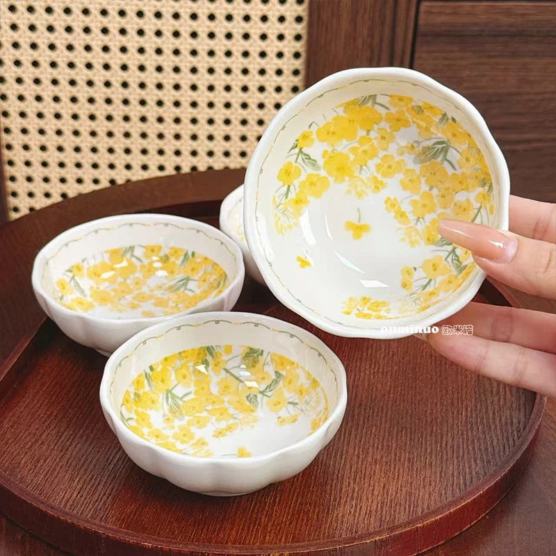 【风语金玲】4英寸味碟混装釉下彩陶瓷家用小清新高颜值创意