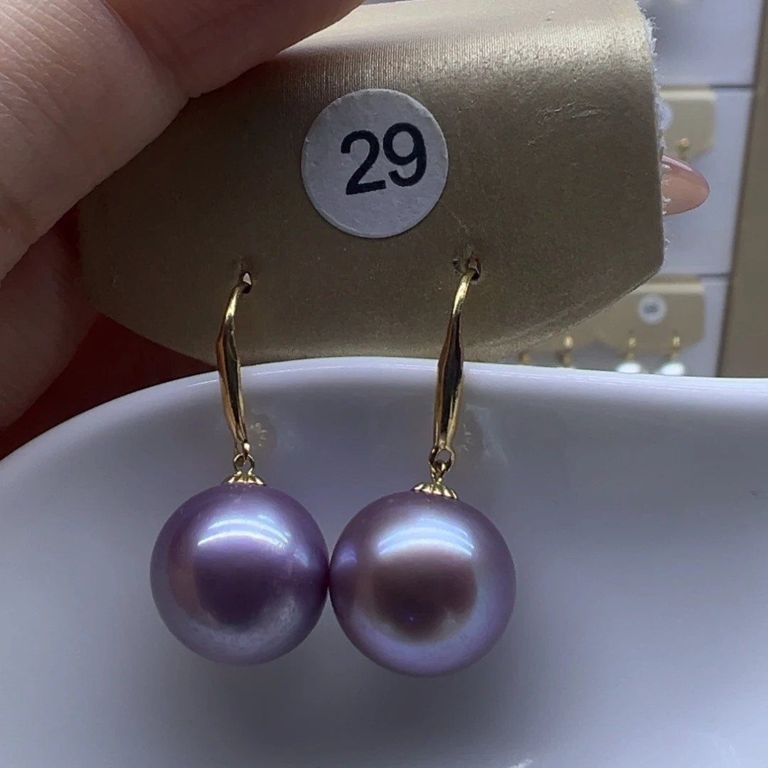 淡水珍珠耳饰18K金镶嵌