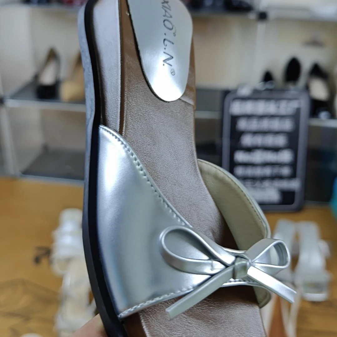 坡跟银色蝴蝶结37