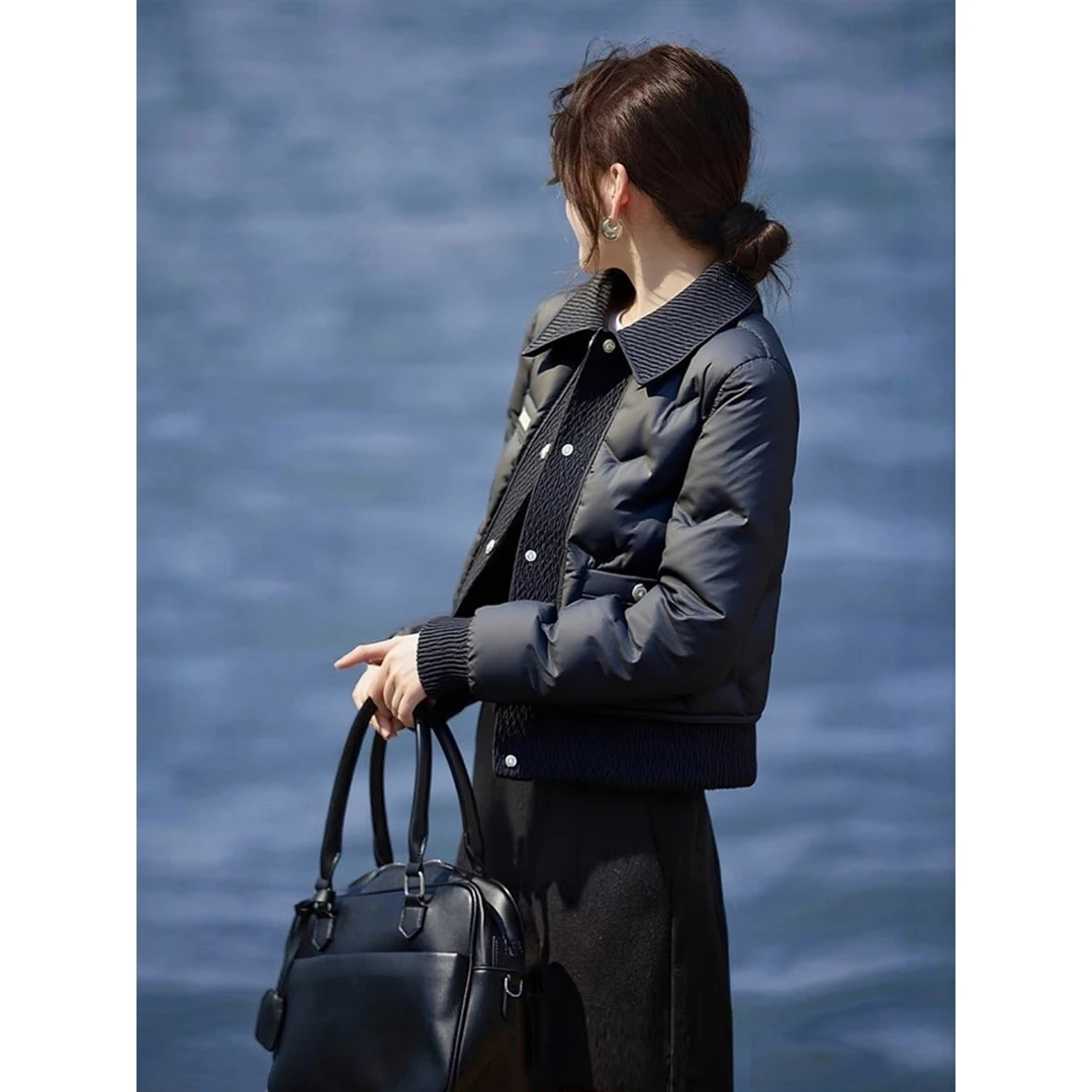 保暖棉服女款2025新款冬气质轻奢高端独特超好看夹棉加厚黑色外套