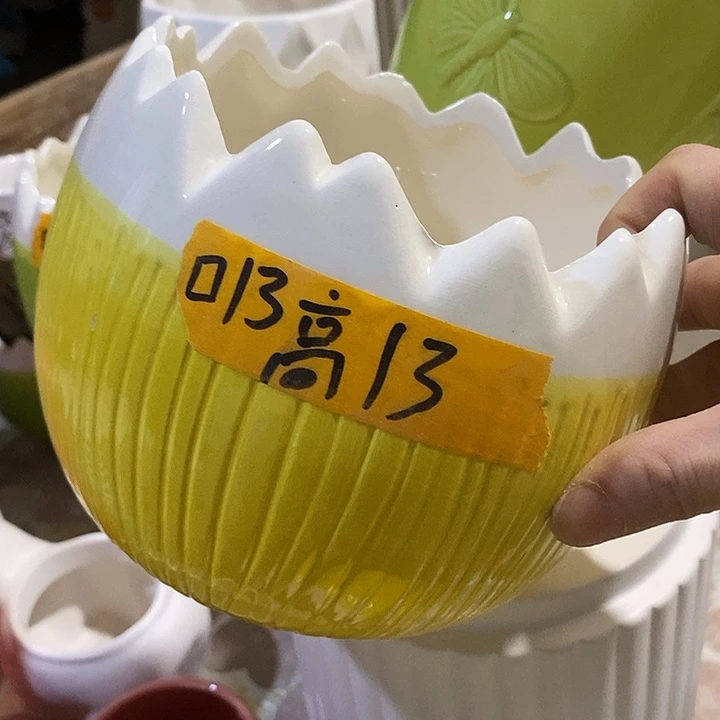 摆件陶陶盆有孔 瑕疵介意勿拍