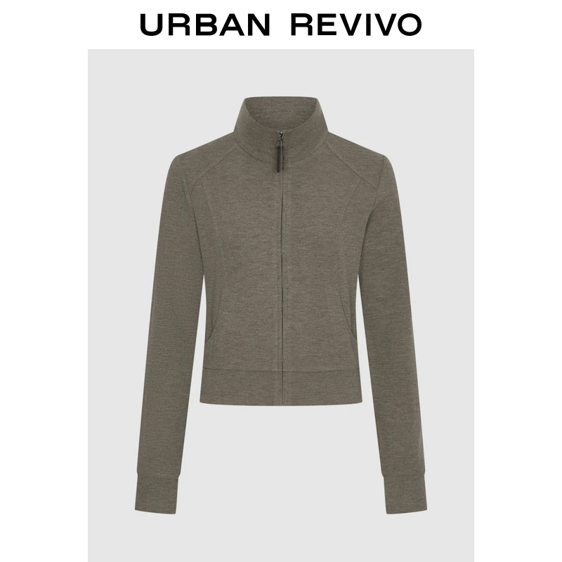 UR2025秋季新款女装气质简约日常运动立领拉链外套UWM150128