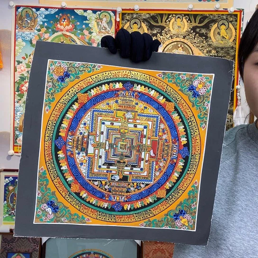 卷轴画纯手绘唐卡27厘米左右坛城