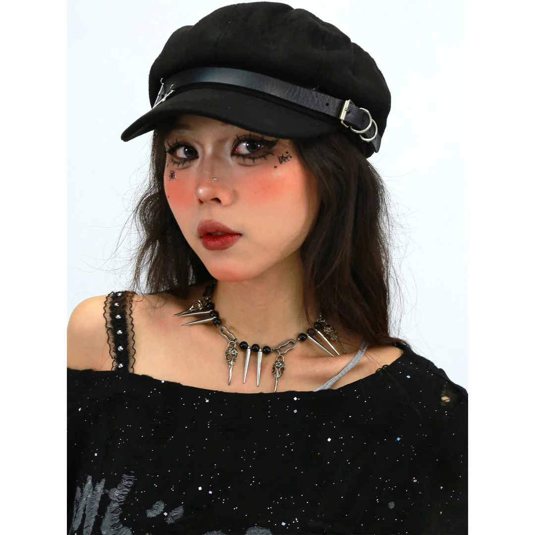 【爆炸】朋克亚文化嘻哈中性画家帽十字架情侣几何配饰ichoker项链