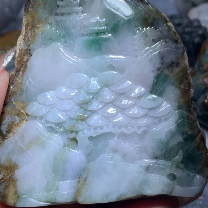 翡翠未镶嵌颈饰保真天然A货翡翠