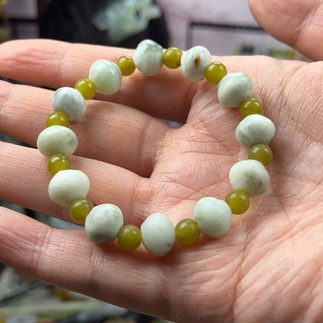 岫玉未镶嵌发饰岫玉手串