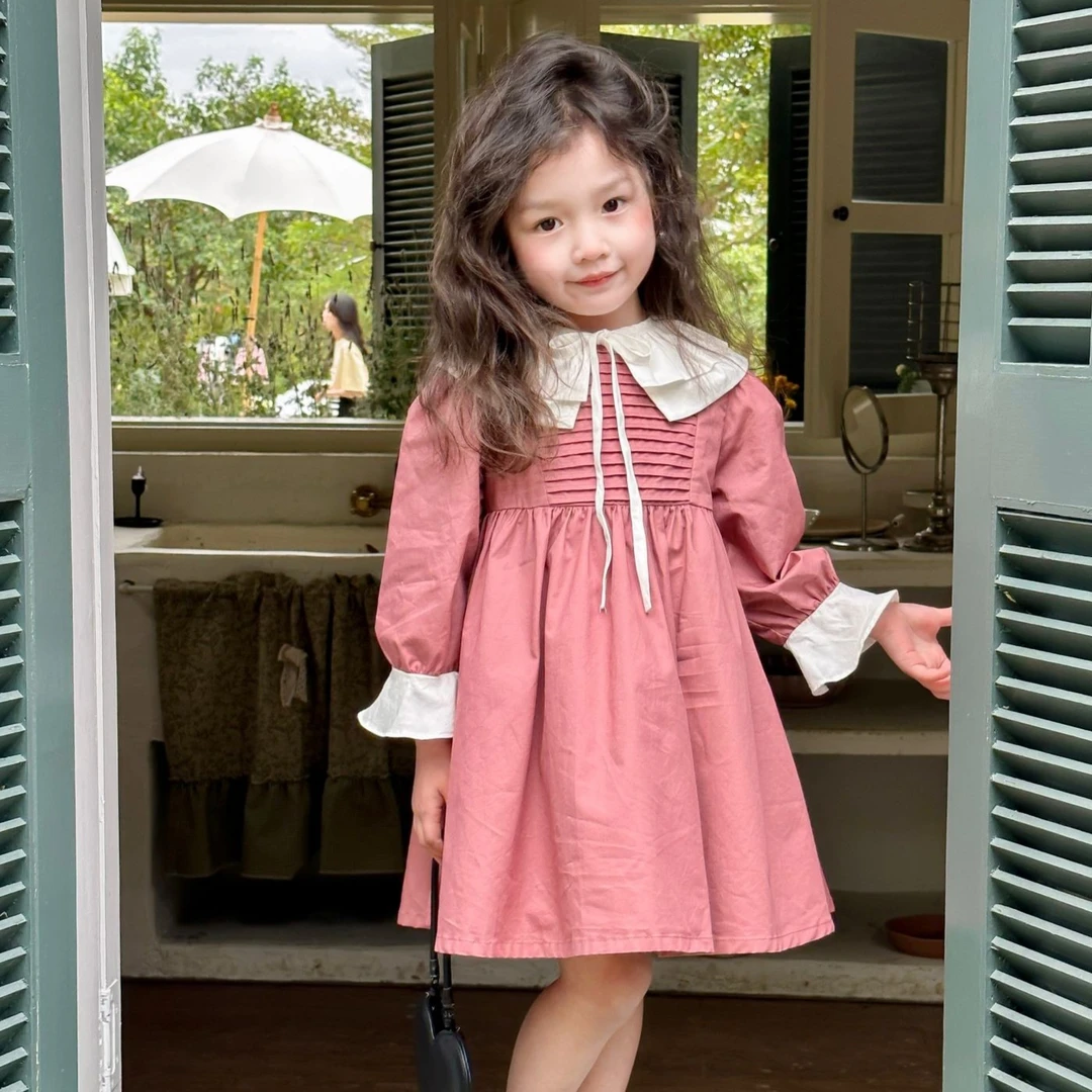【罗曼尼庄园】女童法式宫廷风荷叶领洋气连衣裙熙熙可可 LYQ2310