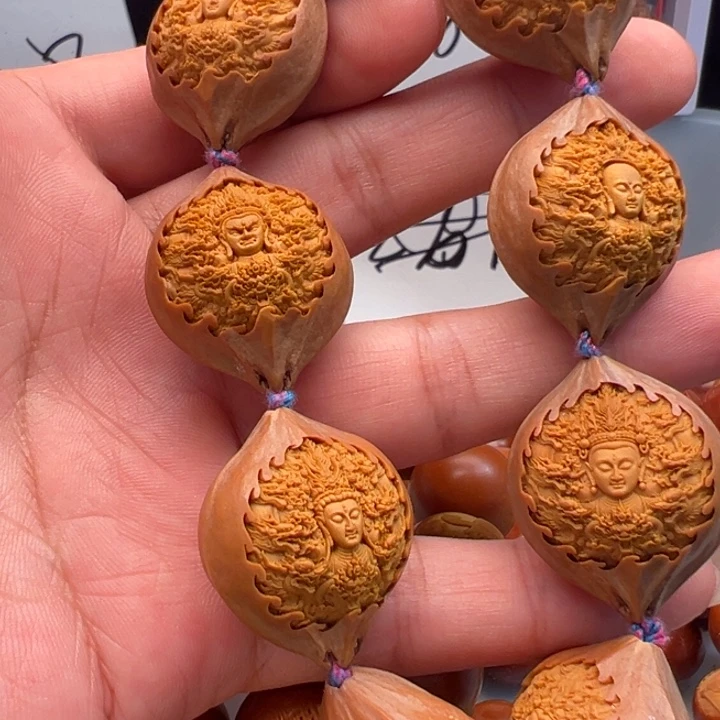 三***爷手串/手链橄榄核2.6铁核四花九龙万佛护主