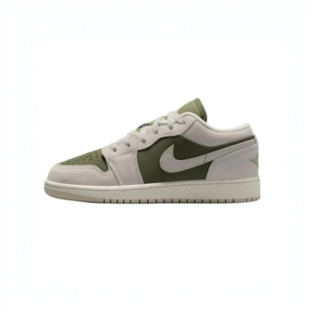 NIKE/耐克正品AJ1GS灰绿流光风低帮百搭运动休闲板鞋HV4396-201