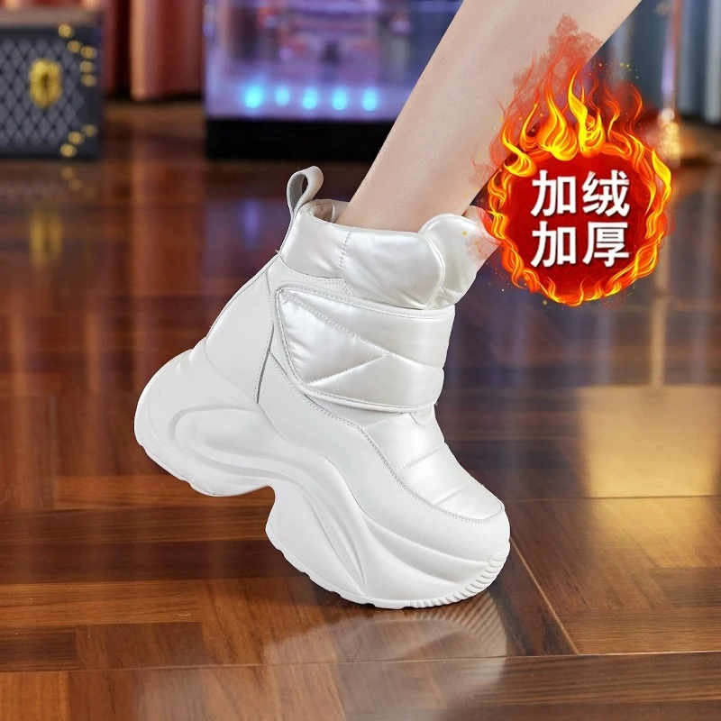 大棉小个子增高老爹鞋新款冬休闲加厚防滑加绒运动鞋女透气