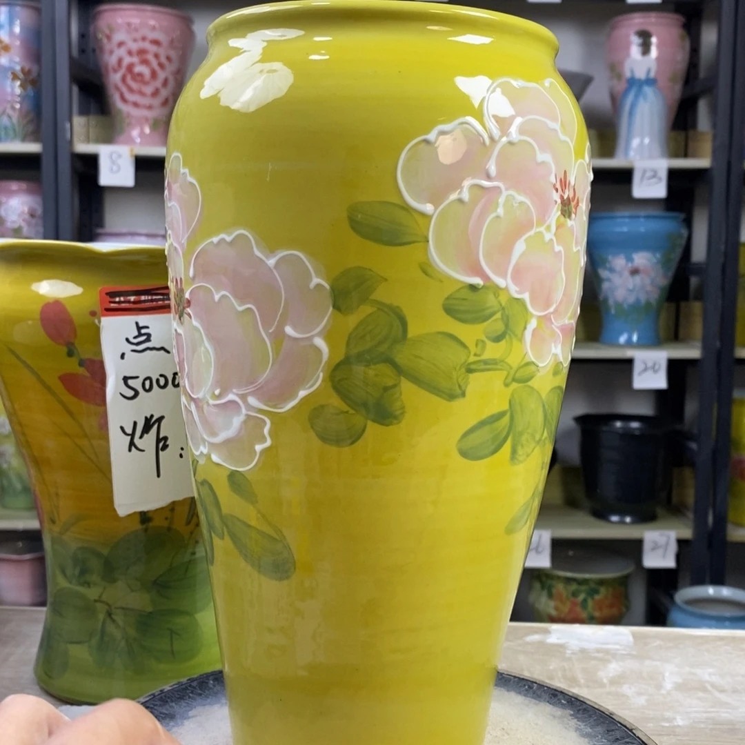 景德镇手工手绘陶瓷花盆
