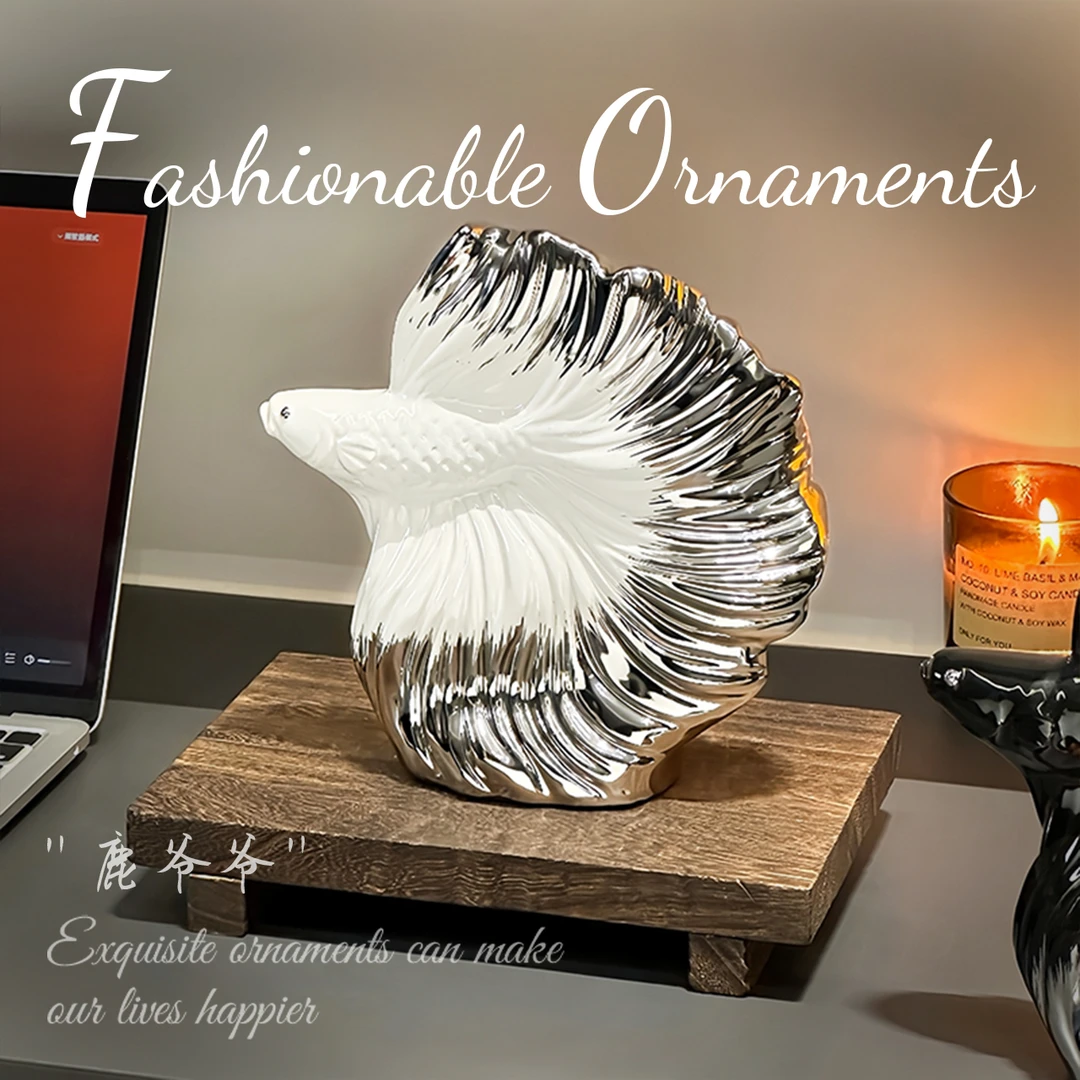 创意轻奢锦鲤摆件酒柜装饰品摆件家用客厅玄关家居电视柜家居摆设