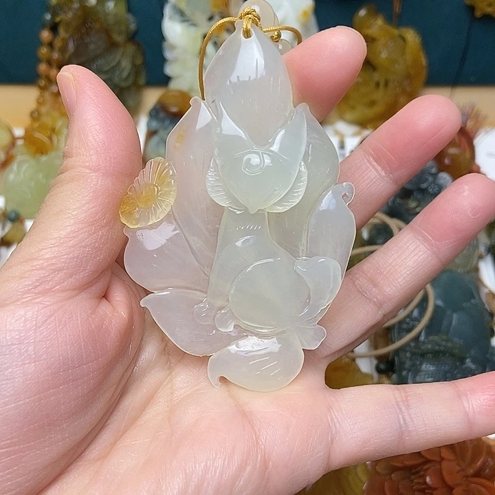 蛇纹石玉未镶嵌吊坠(赠链)