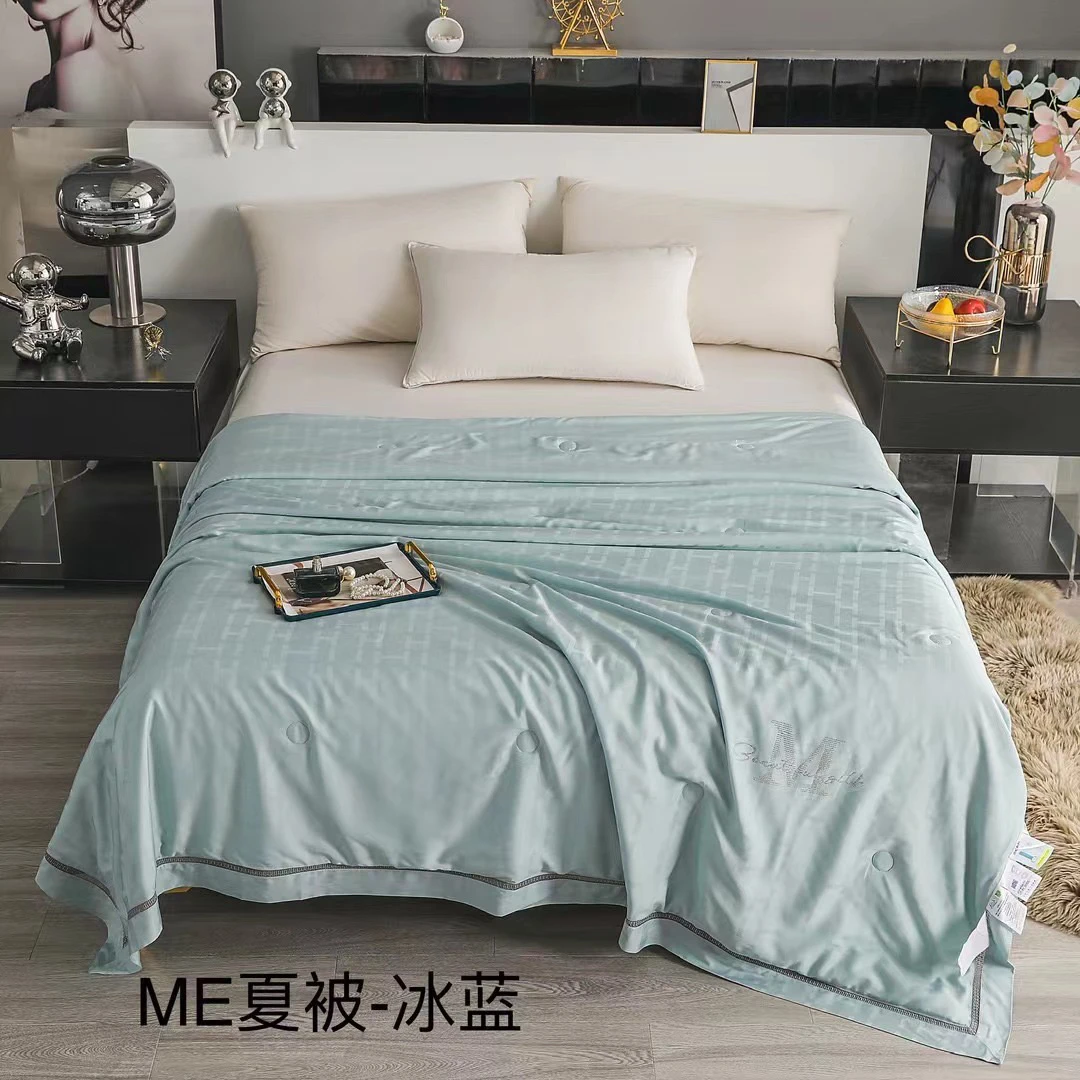 双人丝滑刺绣轻奢提花简约纯色机洗凉感夏被