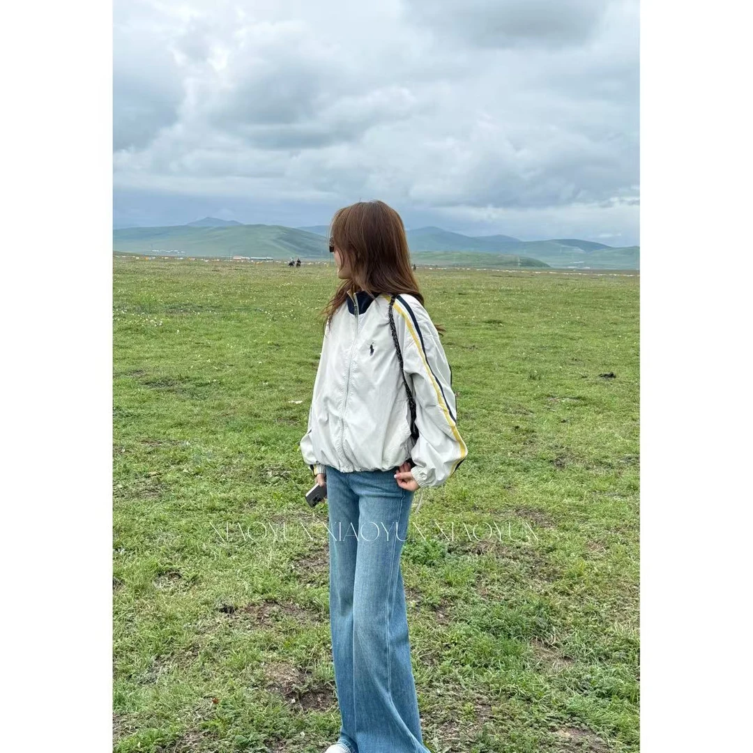 撞色立领防晒外套 小允姐姐2025新款时尚高级撞色立领防晒外套