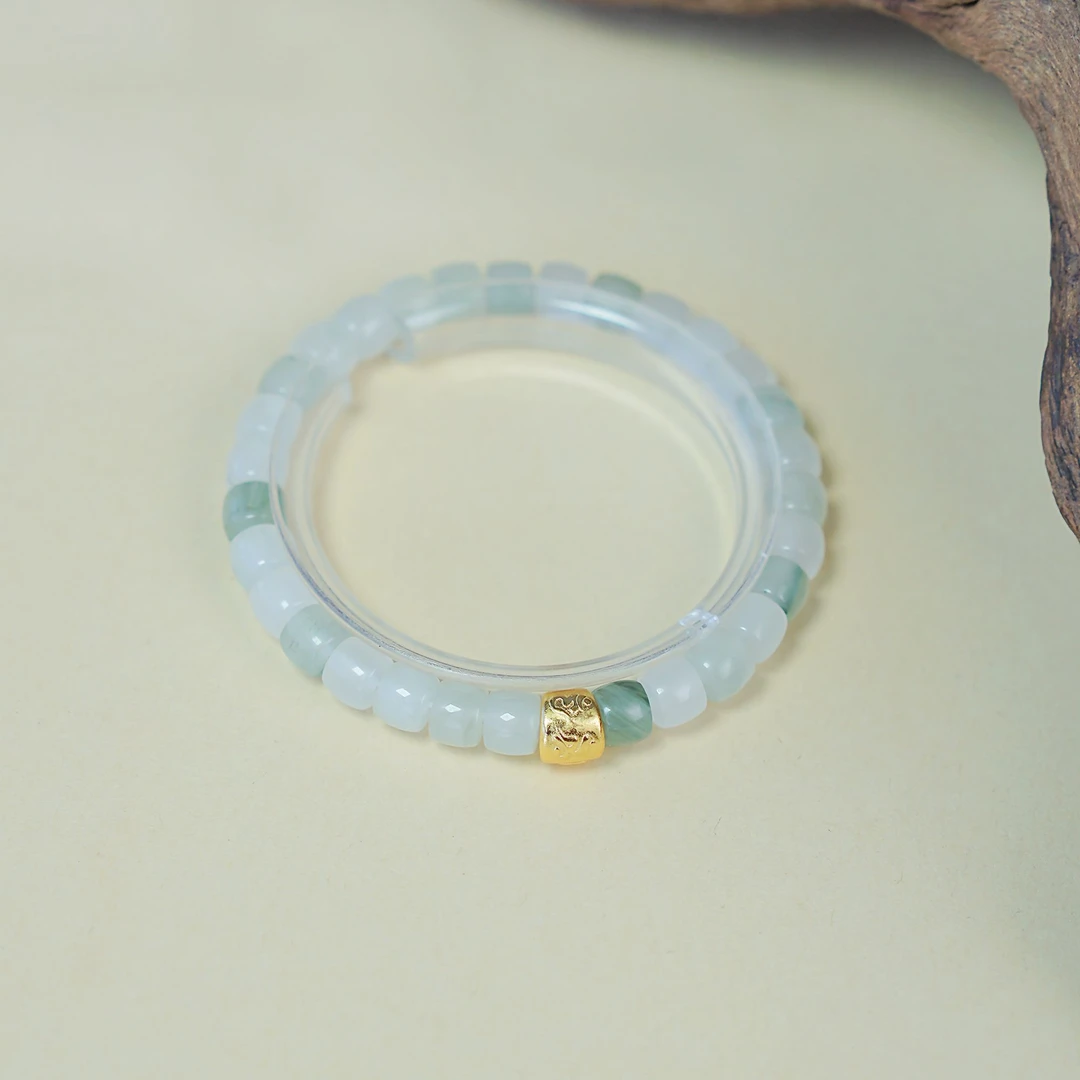 天山翠DIY手串直切桶珠老型单圈手链女款节日礼物（多样性发其一)