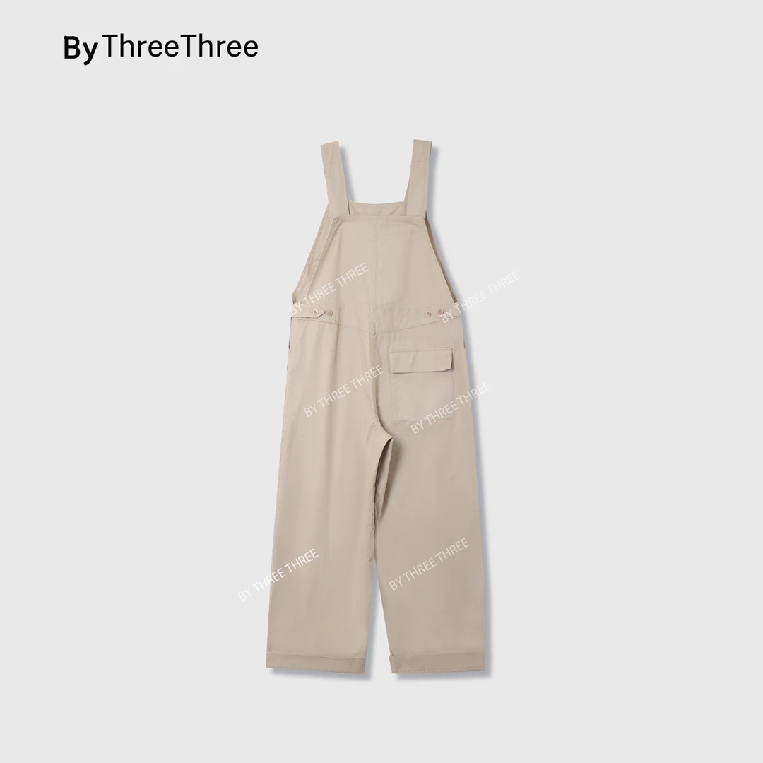 【THREES早春新款】中高腰设计师女装长裤宽舒适时尚百搭背带裤