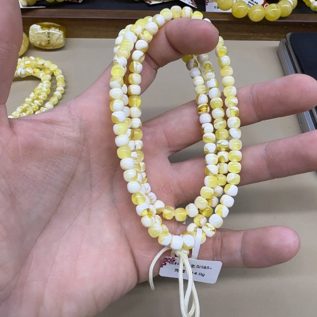 琥珀未镶嵌手链精工老型108