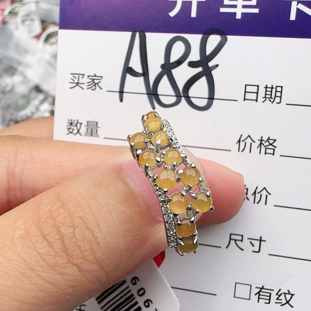 银S925镶嵌戒指翡翠