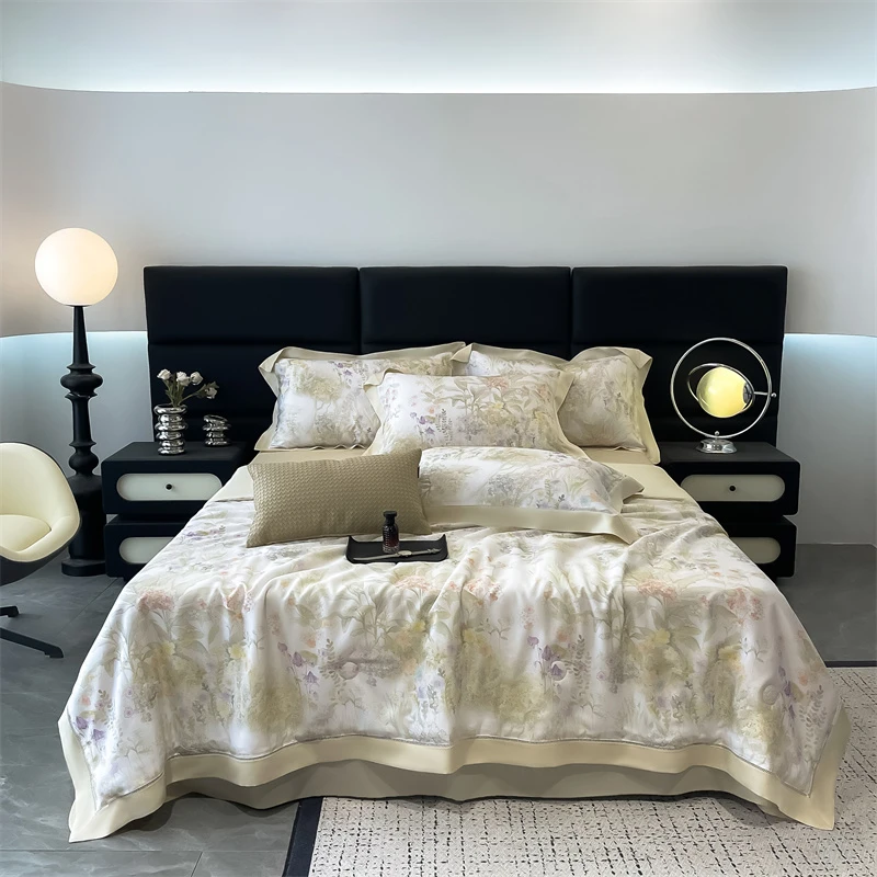 莱赛尔天丝夏凉被四件套镂空空调被法式轻奢凉感夏季单双人薄被子