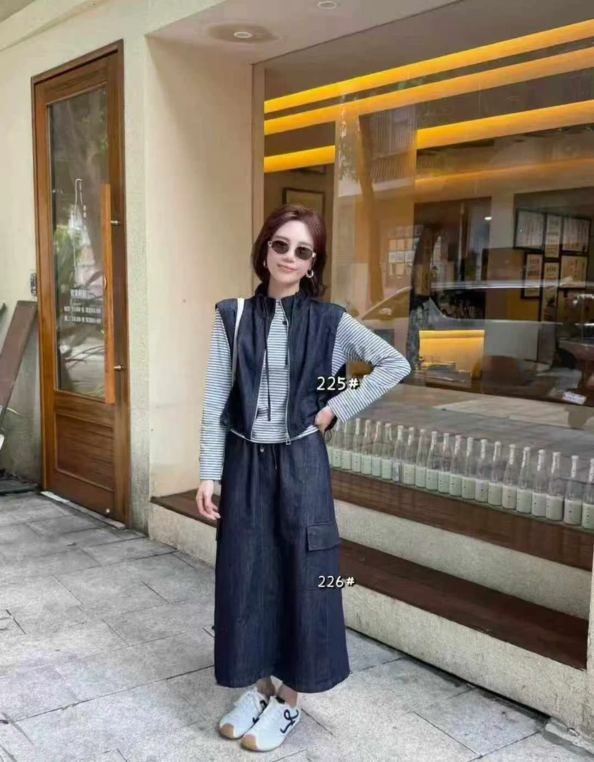 【阿婷家】225+226新款牛仔套装裙