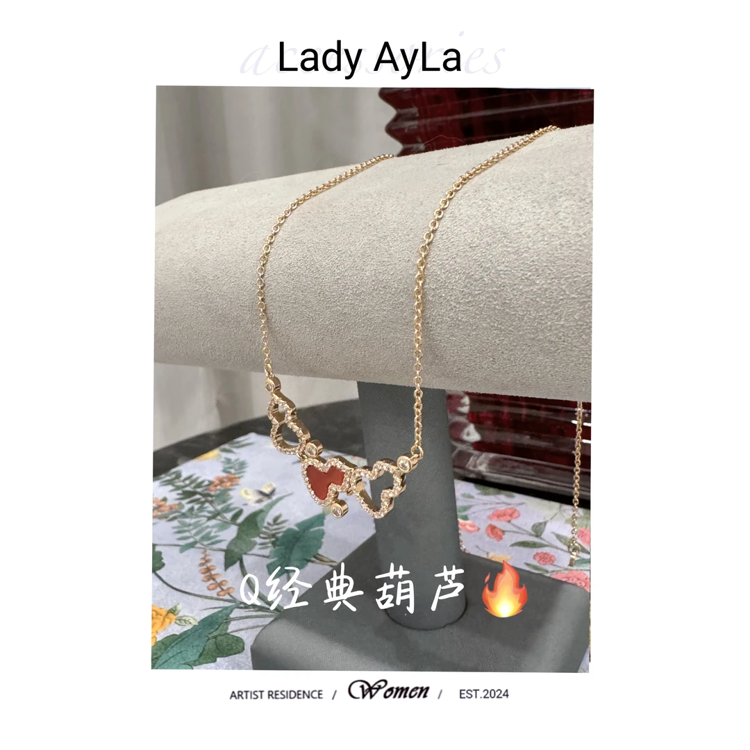 坠链均925银合成锆石 葫芦轻奢时尚项链AL929/AL930