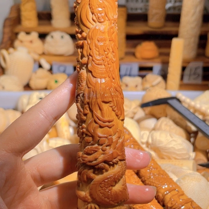 竹公皮雕刻老料编号004