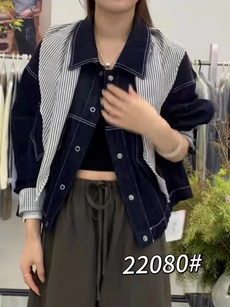 【JMY 22080】短款百搭牛仔复古韩版外套