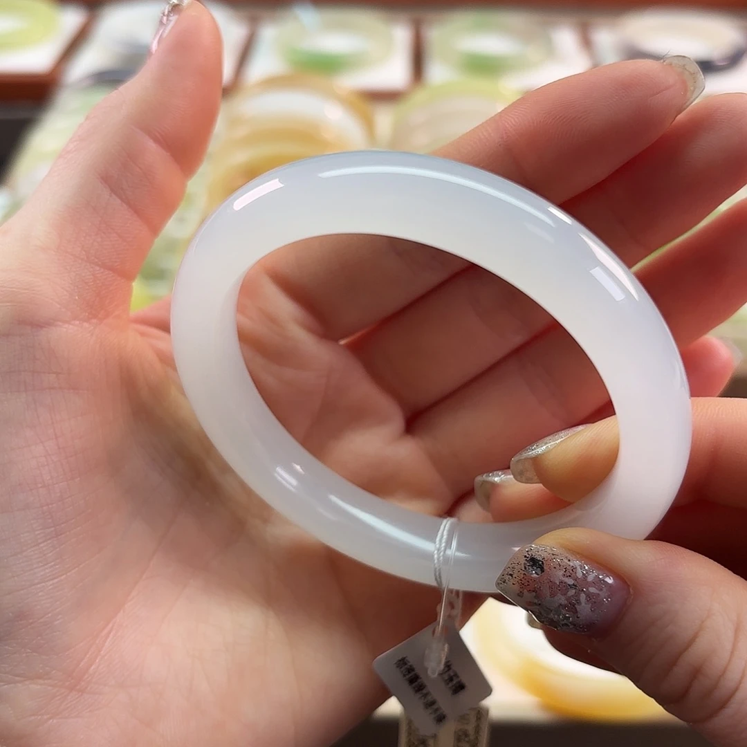 和田玉未镶嵌手镯【高冰起荧光白月光】