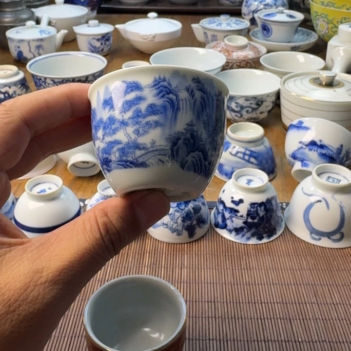 青花瓷器杯子茶具