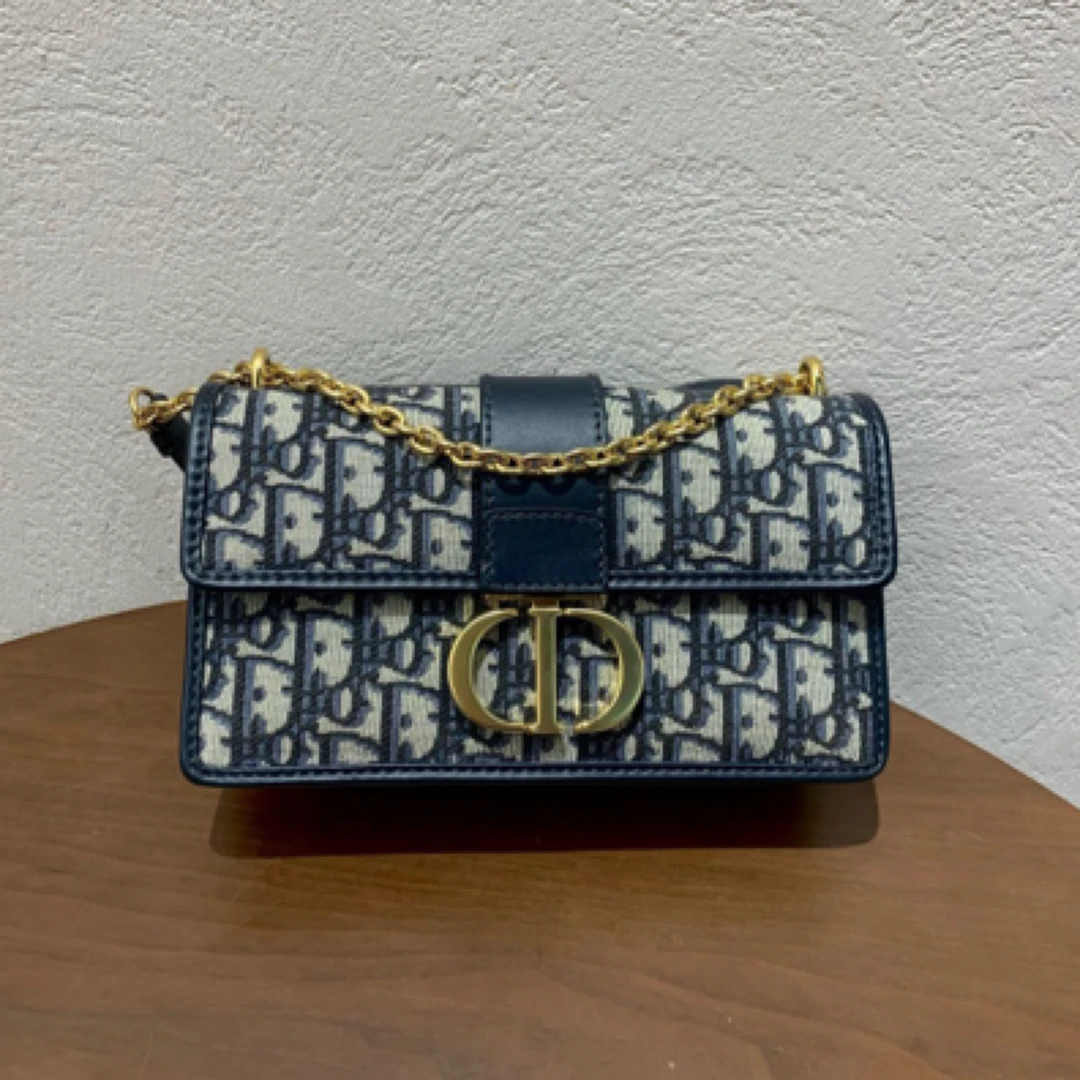 99新 DIOR/迪奥 蒙田链条30小号时尚经典链条包单肩斜挎包
