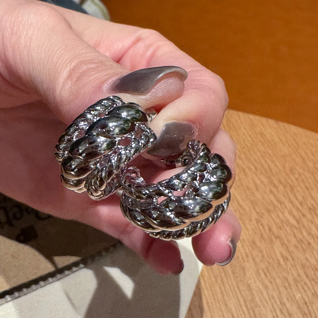 铜合金耳饰 铜合金耳饰 【麻花】铜合金新款气质时尚轻奢小众耳钉