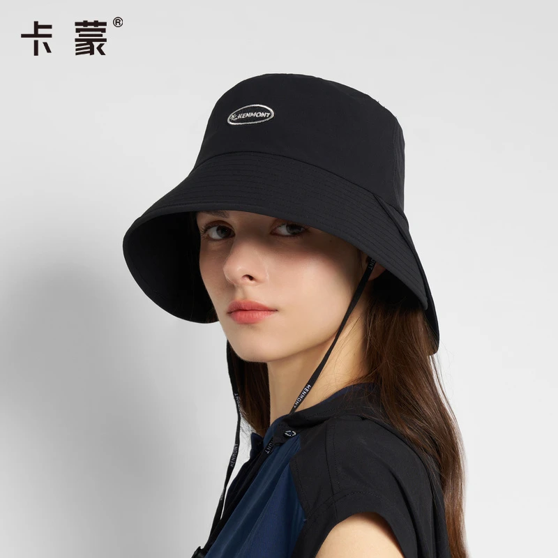 卡蒙防晒帽女2025新款大帽檐户外速干大头围渔夫帽防紫外线遮阳帽