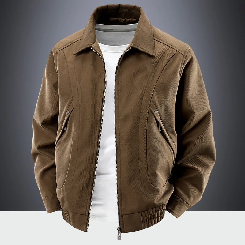 夹克男士春秋季新款翻领宽松美式休闲机能男装高端潮流中青年外套