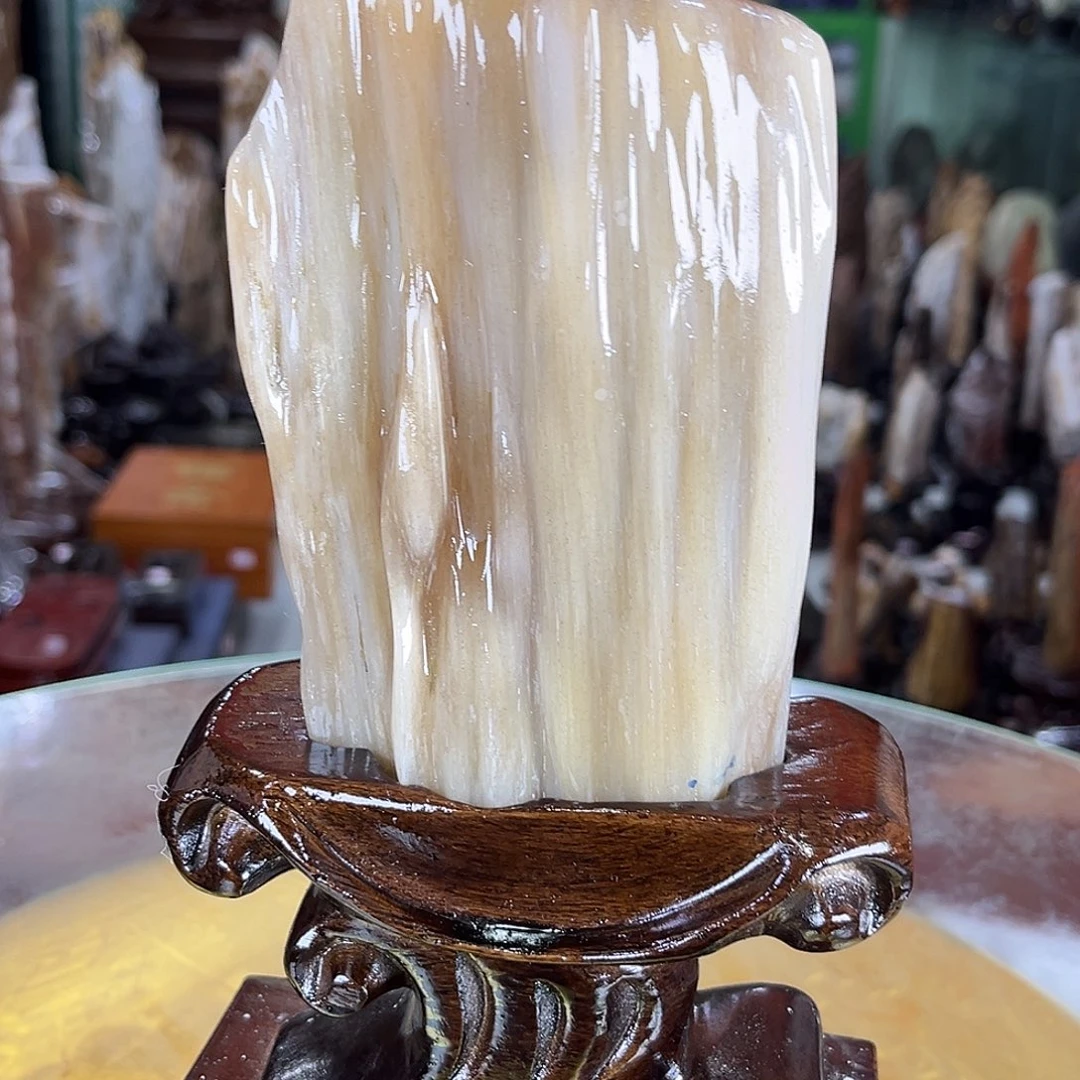 缅甸天然树化玉摆件